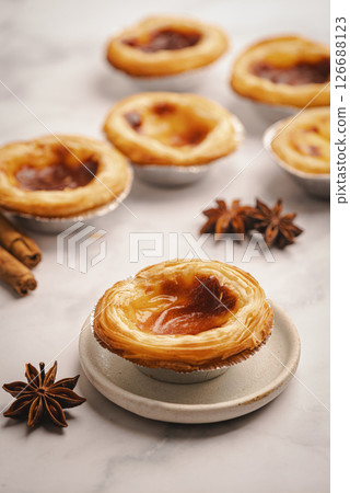 Portuguese custard tarts or Pastel de Nata 126688123