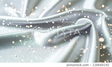 Glittering, luxurious gray satin background material 126688192
