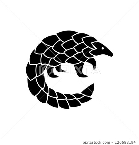 abstract pangolin icon silhouette logo vector	 126688194