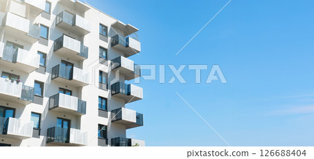 Modern apartment buildings in residential area 126688404