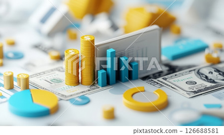 Maximize your investments a visual guide with coins and financial charts on a tablet 126688581