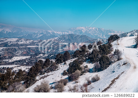 Amirsoy, Amirsay snowy rocks, mountains in Uzbekistan 126689022