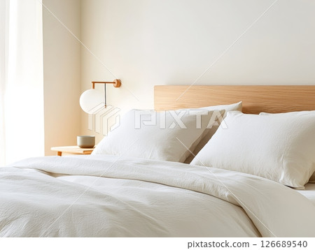 Modern patio design with pergola and fireplace. 126689540