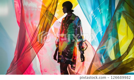 Tie-dye fashion blends nostalgia and modern flair, fusing vintage charm with contemporary sophistication. Tie-dye fashion blends nostalgia and modern flair, fusing vintage charm with contemporary sophistication. 126689982