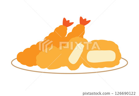 Fried shrimp and pork cutlet set Fried shrimp and pork cutlet set 126690122