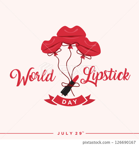 World Lipstick Day emblem suitable for web banner for printing campaign World Lipstick Day emblem suitable for web banner for printing campaign 126690167
