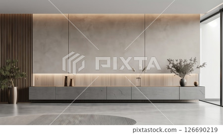 The MDF board is integral to contemporary furniture, blending seamlessly into sleek, minimalist design. 126690219