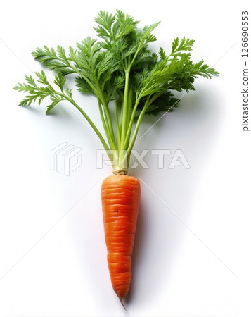 Close Up of Carrot on White Surface. Generative AI Close Up of Carrot on White Surface. Generative AI 126690553