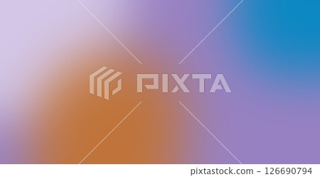A smooth gradient blending shades of orange, purple, and blue. The colors transition seamlessly, creating a soft and calming visual effect. Ideal for backgrounds or abstract designs. 126690794