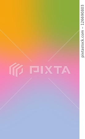 A smooth gradient transition of colors from orange to pink, blending into light blue and green. The colors create a soft, calming effect, suitable for backgrounds. 126690803