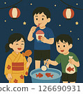 孩子欣賞煙火 126690931
