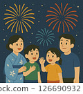家庭觀看煙花 126690932