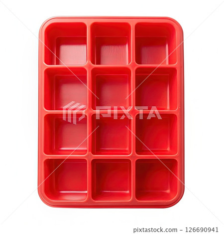 Red Ice Tray With Compartments. Generative AI 126690941