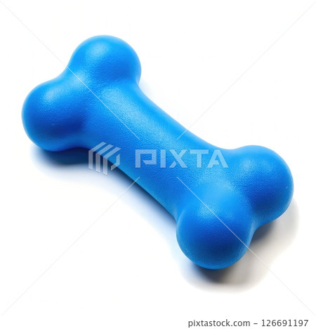 Blue Dog Bone Toy on White Background. Generative AI 126691197