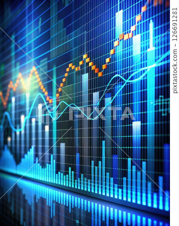 Computer Screen Showing Graphs. Generative AI 126691281