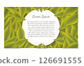 Circular Green Leaf Frame with Text Area.  126691555