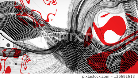 The abstract wave art background is made in a frame style. Template for science and technology presentation. Vector. The abstract wave art background is made in a frame style. Template for science and technology presentation. Vector. 126691618