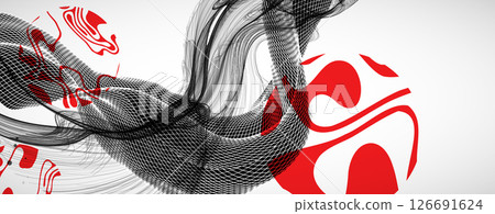 The abstract wave art background is made in a frame style. Template for science and technology presentation. Vector. The abstract wave art background is made in a frame style. Template for science and technology presentation. Vector. 126691624