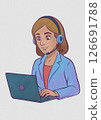 business woman with headset 126691788