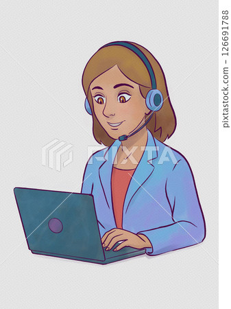 business woman with headset 126691788
