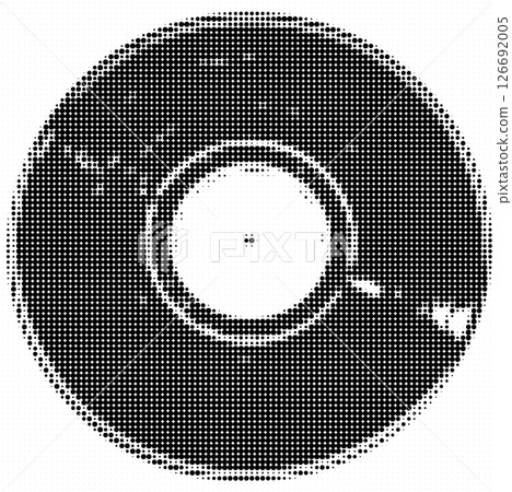Monochrome Dotted Vinyl Record Graphic 126692005