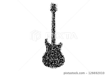 Halftone Bass Guitar Black Dot Pattern Halftone Bass Guitar Black Dot Pattern 126692010