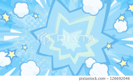 Pop shock effect background illustration_light blue_16:9 Pop shock effect background illustration_light blue_16:9 126692046