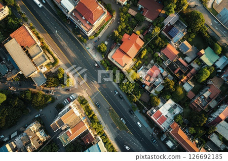 Intersection by residential area Intersection by residential area 126692185