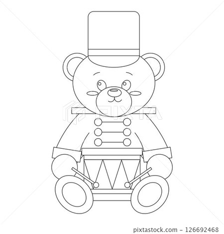 Vector illustration with Teddy Bear with drum 126692468