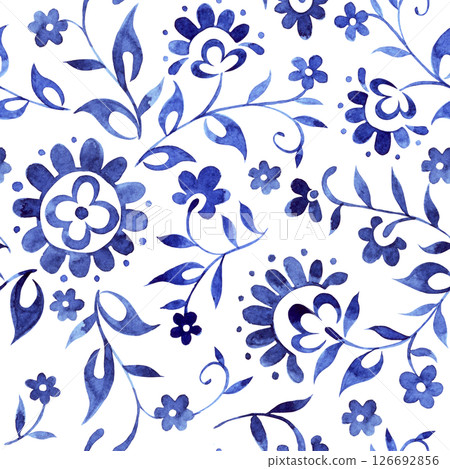 blue, pattern, flower 126692856