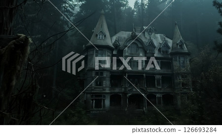 Victorian mansions, nearly hidden by the dense forest, exude a mysterious, enigmatic charm. 126693284