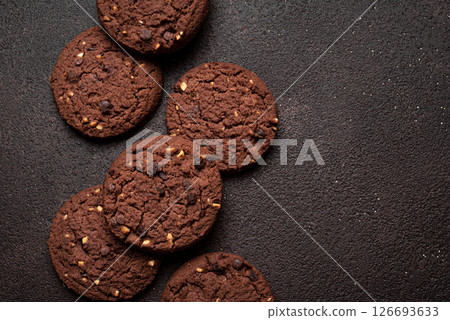 Chocolate chip cookies with hazelnuts 126693633