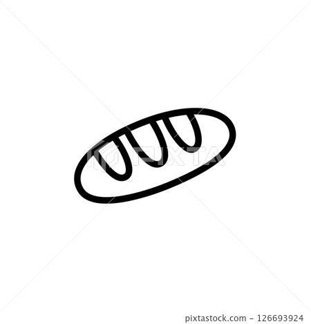 簡單可愛的麵包圖標 126693924