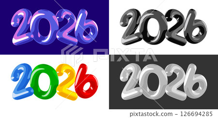 2026 Logo Set With Glossy Plastic Numbers 126694285