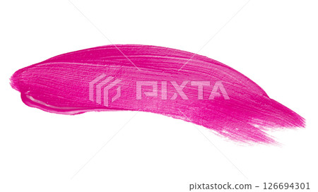 Pink smear of mascara or acrylic isolated on a white background Pink smear of mascara or acrylic isolated on a white background 126694301