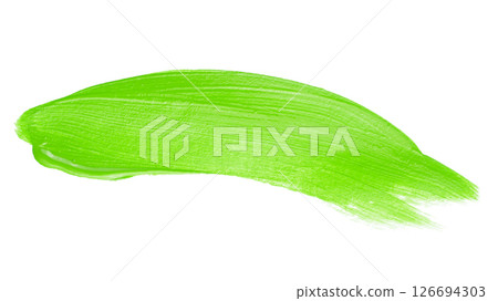 Green paint stroke isolated on white background 126694303