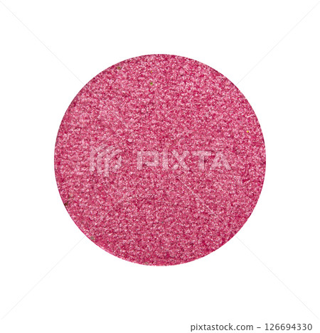 Hot pink eye shadow on white background, top view. Decorative cosmetics Hot pink eye shadow on white background, top view. Decorative cosmetics 126694330
