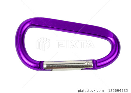 Carbine hook isolated on white background. Close up, high quality 126694383