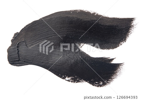 hand drawn textured black oil tick brush stroke, isolated on white background. hand drawn textured black oil tick brush stroke, isolated on white background. 126694393