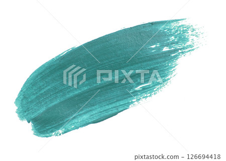 paint smear smudge swatch isolated on white background. Cream makeup texture. Colored cosmetic product brush stroke swipe sample 126694418