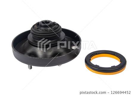 Suspension strut support bearing isolated on white Suspension strut support bearing isolated on white 126694452