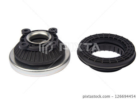 Suspension strut support bearing isolated on white Suspension strut support bearing isolated on white 126694454