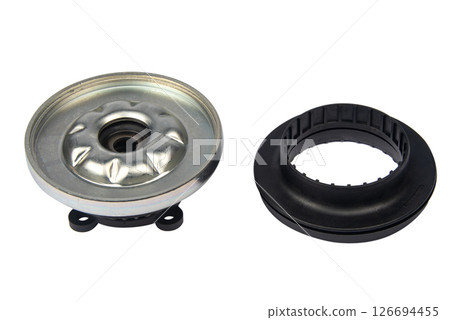 Suspension strut support bearing isolated on white Suspension strut support bearing isolated on white 126694455