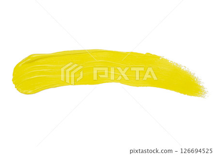 Art yellow abstract background brush paint texture design acrylic stroke poster illustration. Perfect design for headline, logo and sale banner. 126694525