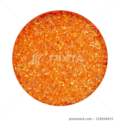 Bright cosmetic glitters top view isolated on white background Bright cosmetic glitters top view isolated on white background 126694635