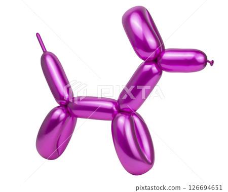 Balloon pink dog party model isolated on the white background 126694651
