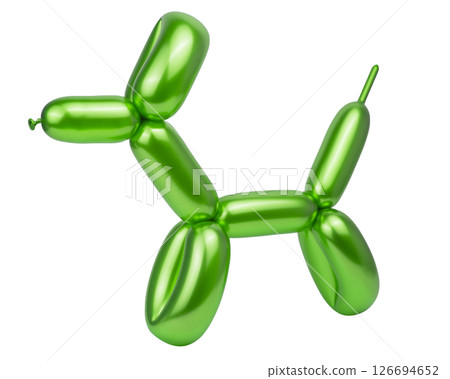 Balloon green dog party model isolated on the white background 126694652