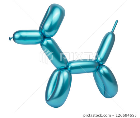 Balloon blue dog party model isolated on the white background 126694653