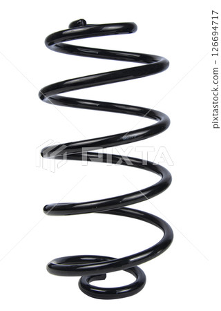 Black Coil Spring Isolated On White Background Black Coil Spring Isolated On White Background 126694717