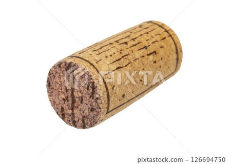 Wine cork isolated on white background 126694750